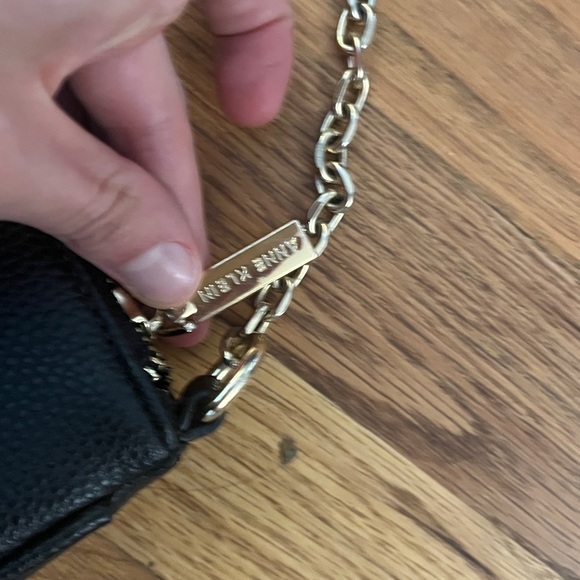 Anne Klein Black pebbled leather y2k wristlet pouch bag - Picture 3 of 5